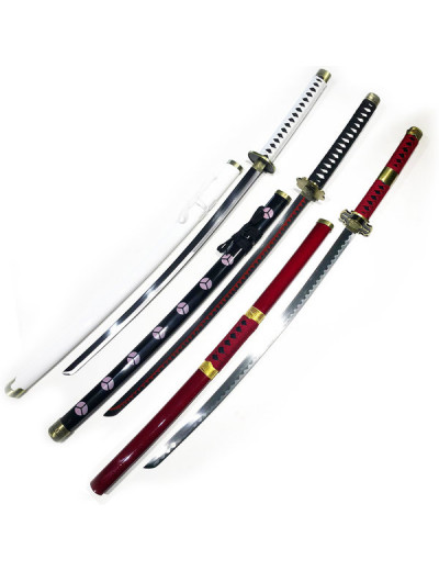 Pack Katana Sandai Kitetsu Rouge Roronoa Zoro One Piece + Support Katana